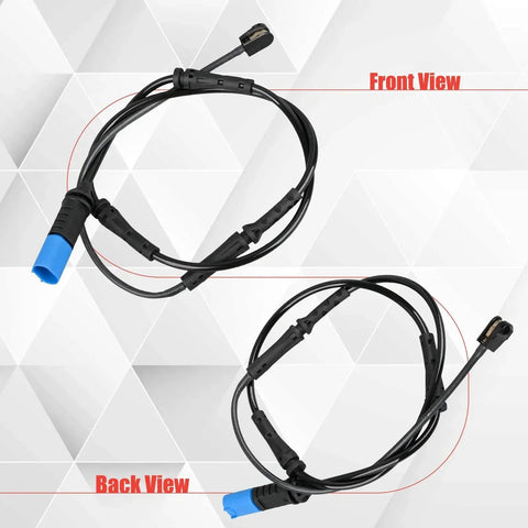 Brake pad wear sensor cables (pair) by Sianxaido, black with blue connectors, front and back views; fits X5/X6/X7 2019–2021