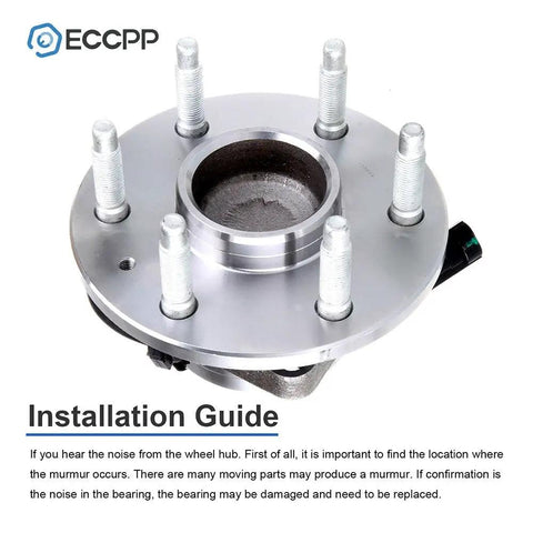 Top view of a single hub from the 2 Pack Beefy Front Wheel Hub Bearing Assembly With ABS For 6-Lug GM Vehicles Including Express 1500 Silverado 1500 Savana 1500 Sierra Yukon Escalade Avalanche 1500 2WD Only OE 515054