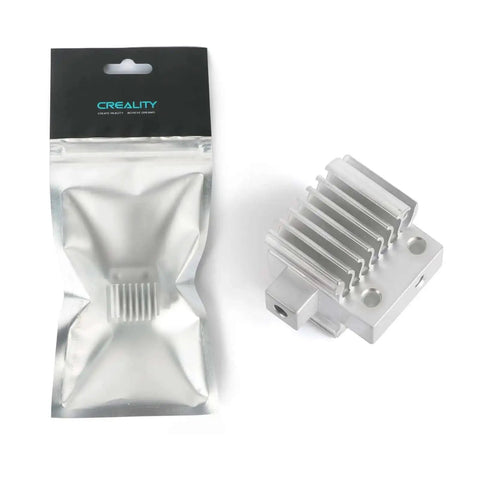 All Metal Hotend Heatsink Cooler Block Upgrade For 3D Printers Direct Drive Extruder Heat Transfer Enhancer shown with packaging