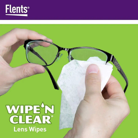 Using pre moistened lens wipes for glasses and sunglasses streak free and travel ready