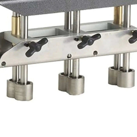 Close-up of 3 Station Verge Roller Bender for Roofing Sheet Metal Bending Tool showing metal rollers and adjustment knobs