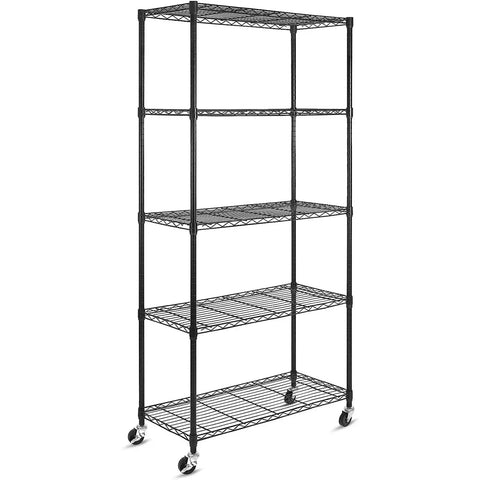 Heavy Duty Casters Set Of 4 With 1/4-20 Thread For Wire Shelving Racks Carts And Furniture installed on shelving unit