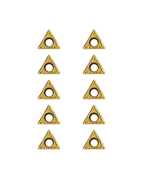 10Pcs TCMT090204 TCMT1.8 1.5 Carbide Turning Inserts arranged for external turning on steel and stainless