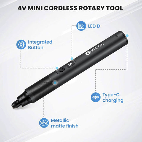 Mini Cordless Rotary Tool Kit With 35 Accessories And Brushless Motor, 38000 RPM, 6 Speed Digital Display, fits 3/32 inch bits