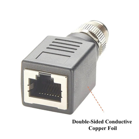 Beefy M12 A Coding 8 Pin To RJ45 Cat6 Shielded Industrial Ethernet Adapter IP67 Bulkhead for GigE Vision Cameras and Industrial Gear
