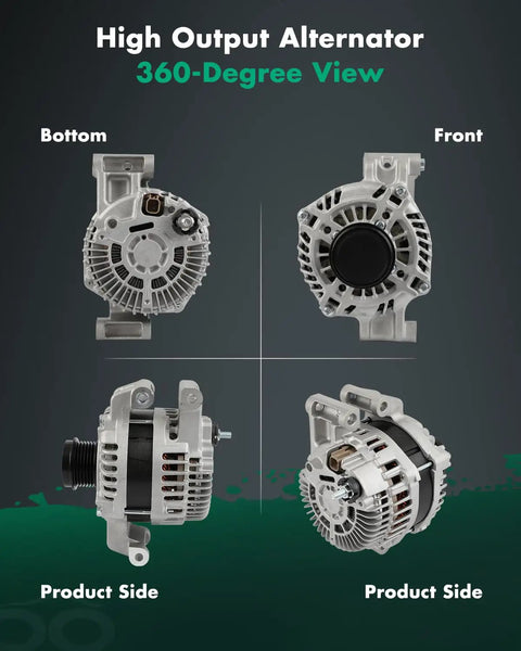 360-degree view of Beefed Up Alternator Replacement For 2014 2019 Jeep Cherokee 2017 2022 Compass Renegade 2015 2021 Ram