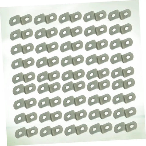 Picture Frame Hardware Kit With 150 Back Panel Connectors arranged in neat rows for wall decor DIY projects.