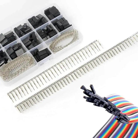 620-piece Dupont Connector Kit 2.54mm Pitch Single Row Male Headers with Crimp Pins for 3D Printer and FPV Jumper Wires