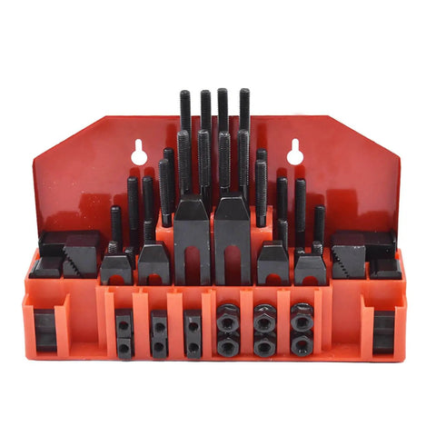58 Piece T Slot Hold Down Clamp Kit For 7/16 Inch Table Slot Includes 24 Studs In Lengths 3 4 5 6 7 8 With 3/8-16 Threads