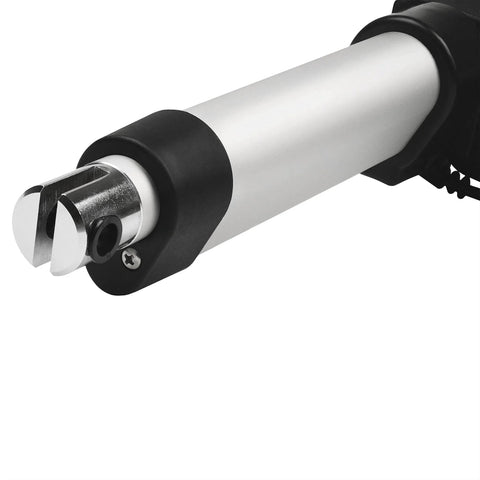 Close-up view of Beefy 24V Linear Actuator With Hall Effect Feedback 6 Inch Stroke 900 Lbs Of Force IP66 Water Resistant Ideal For Home Automation Industrial Manufacturing And Automotive Projects Progressive Automations.