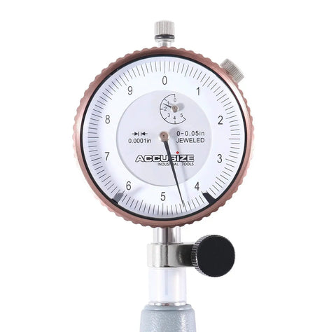 Front view of Dial Bore Gauge Set For 2 To 6 Inch Range With 0.0001 Inch Graduation And 6 Inch Stem Includes Extension Holder