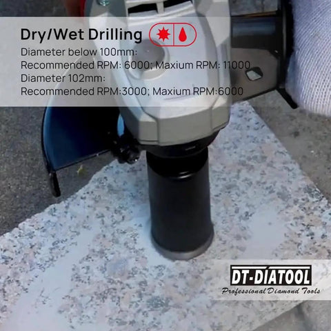 Diamond Core Drill Bit 38mm 5/8-11 Welded Hole Saw for Granite Marble and Hard Stone Wet or Dry Use with Angle Grinder