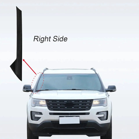 Ford Explorer A-Pillar Front Outer Trim Passenger Side Replacement 2011-2019 shown next to vehicle front view