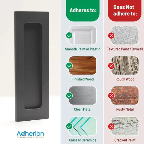 6 Inch Finger Flush Pulls For Closet Pocket And Sliding Barn Door Handle Set With Rectangular Plate Recessed Pull Matte Black Finish