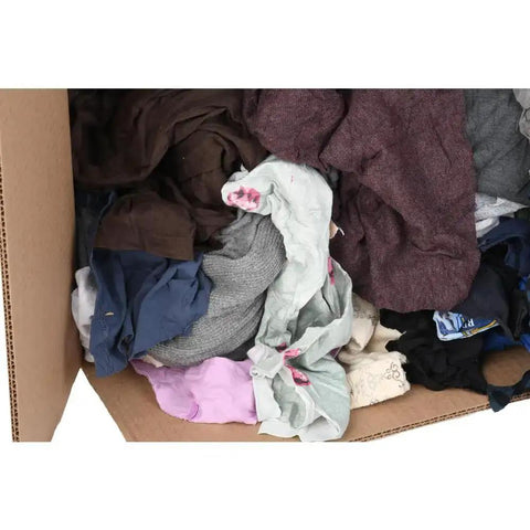 Low Lint Reclaimed Cotton Polo Shop Rags, Assorted Colors in 10 Pound Box, Eco Friendly Upcycled Towels