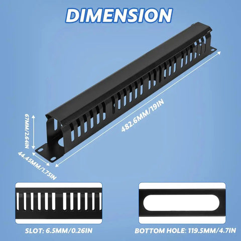 Server Rack Wire Slots Four Pack 19 Inch 1U Server Rack Cable Management Kit ...