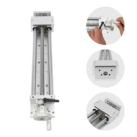 Manual Sliding Table CNC Slide With 400mm Travel Ball Screw Linear Stage for DIY Routers and Lathes, ultra precision 0.05mm.