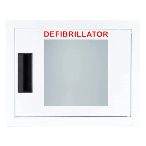Compact Indoor AED Cabinet Nonalarmed for FRx OnSite and Heartsine Defibrillators with Essential Accessory Storage wall-mounted