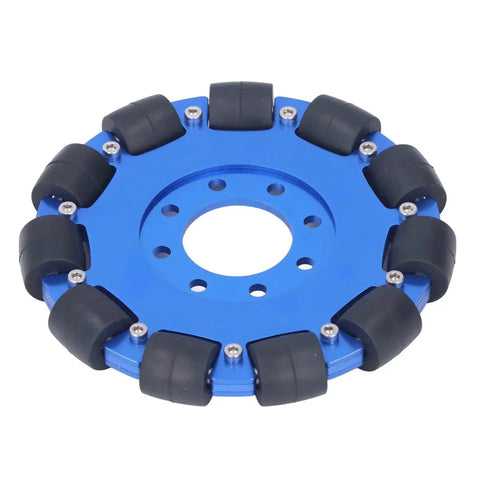 Five Inch Omnidirectional Robot Wheel With Aluminum Alloy Hub Dual Bearings Silicone Rollers For Smooth Lateral Movement