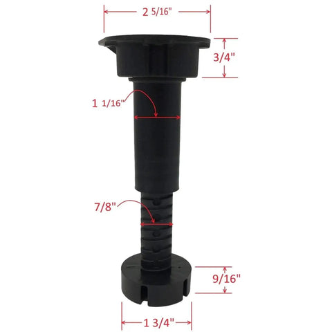 Heavy Duty Cabinet Leveler Legs 12 Pack, 330 Lb Per Leg, Adjustable Height, with Toe Kick Mounting Clips, Front View