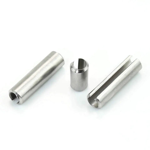 Close-up of 200Pcs Slotted Spring Pin Assortment Kit M2 M2.5 M3 M4 304 Stainless Steel Anti Rust Durable Fastener Set