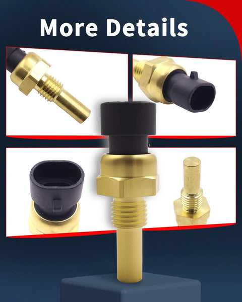 VEHICODE ECT water temp sensor with brass threaded body and black connector