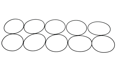 O-ring set, Buna Nitrile rubber, 3 in ID x 3-1/8 in OD, 70D hardness, pack of 10, black