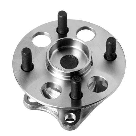 Rear Wheel Bearing And Hub Assembly For Toyota Prius C 2012 To 2019 Yaris 2006 To 2014 Scion iQ 2013 With ABS Four Stud Hub Direct Fit Replacement Premium Quality OEM Grade ABS Sensor Compatible Bolt On Replacement front view