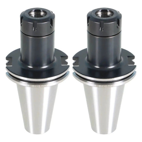 Two Piece ER32 Collet Chuck Set For CAT50 Tool Holder With 4 Inch Extension, front view, ultra precise, for CNC machines.