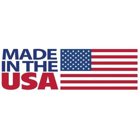 Made in the USA text with American flag graphic.