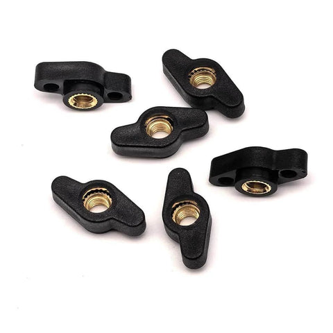 One Quarter Inch Wing Knobs Through Hole T Knobs Thumb Screws M6 Brass Threaded Studs With Plastic Knobs Black 12 Pack For Easy Grips