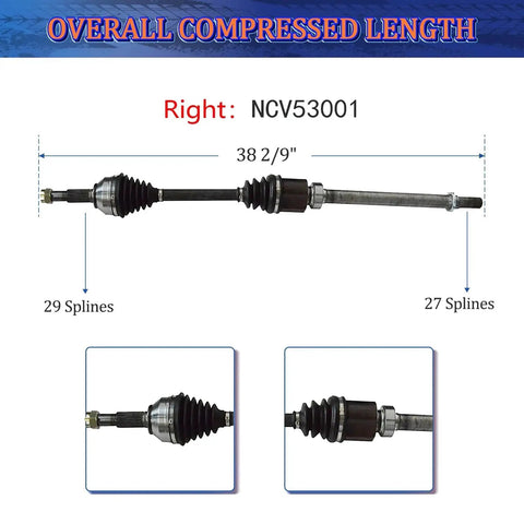 Nissan Rogue AWD Front Passenger Side CV Axle Shaft Assembly For 2008 2009 2010 2011 2012 2013 2014 2015 Rogue Select 2.5L