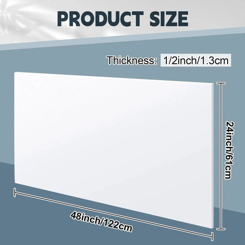 White HDPE Sheet For CNC And DIY Projects Half Inch Thick 24 By 48 Inches High Density Polyethylene Board For Industrial Machining Marine And Workshop Use Pro Grade Heavy Duty Durable For Cutting Milling And Fabrication Sasylvia