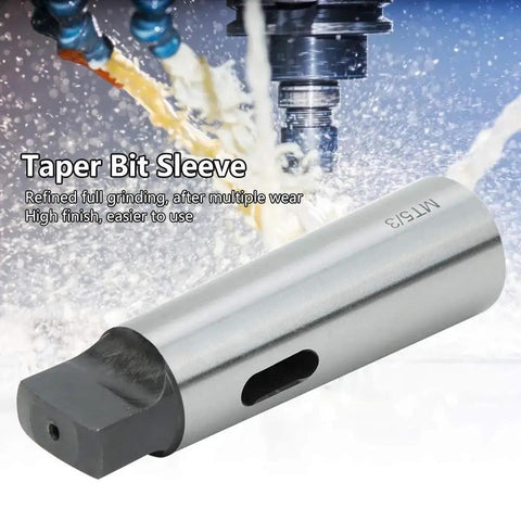 Morse taper reduction sleeve MT5–MT3, silver steel adapter for drill presses and lathes