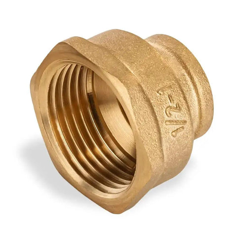 Brass Reducing Coupling One Half Inch Female To One Inch Female NPT Threaded Reducer Pipe Fitting Half Inch By One Inch