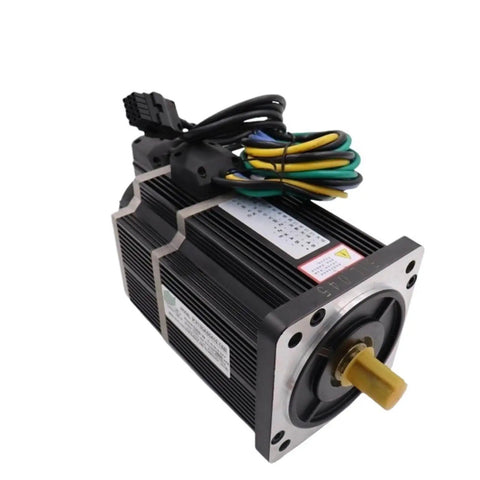 Beefy 80mm Closed Loop Servo Motor With Encoder for 3D Printers and CNC, showing black housing and wiring, front-left view.
