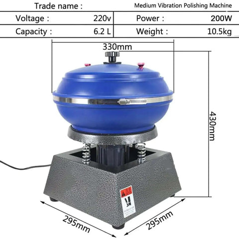 Electric Vibrating Polisher Kit For Metal Parts Pro Grade Rock Roller Tumbler With Heavy Duty Load Capacity, blue top view