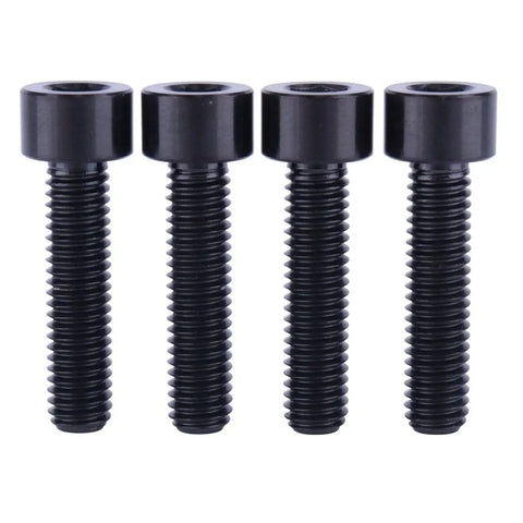 Titanium M6x25mm Hex Bolts Set 4Pcs Black Grade 5 Ti Screws 6Al4V Titanium Alloy 1mm Thread Pitch Allen Hex Bolts
