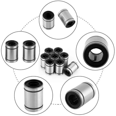 Pack Of 8 LM10UU Linear Ball Bearings 10mm Inner Diameter For 3D Printers CNC Machines And DIY Projects, 19x29mm Outer Size