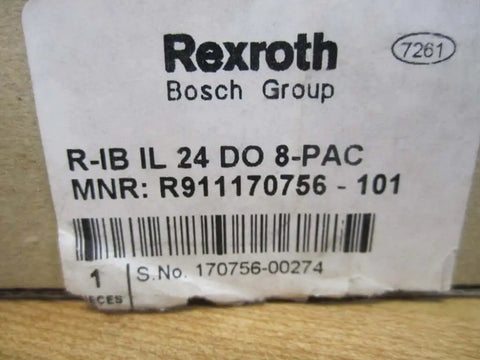 Label on packaging of Pack of 8 in-line digital output interface units, 24 VDC 2 A, 8-channel industrial I/O modules, Bosch Group