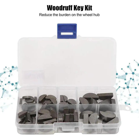 80 Piece Woodruff Key Set Stainless Steel Crankshaft Key Kit Semicircular Half Moon Key Assortment With Storage Box