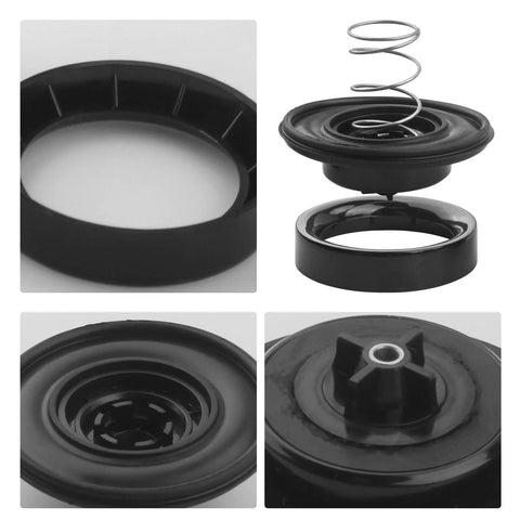 Aulpq irrigation valve diaphragm assembly front view, 3/4-1 in black ring
Aulpq replacement diaphragm exploded view with spring and seal
Aulpq diaphragm inner seating close-up showing grooves
Aulpq valve diaphragm hub top-down view, installed appearance