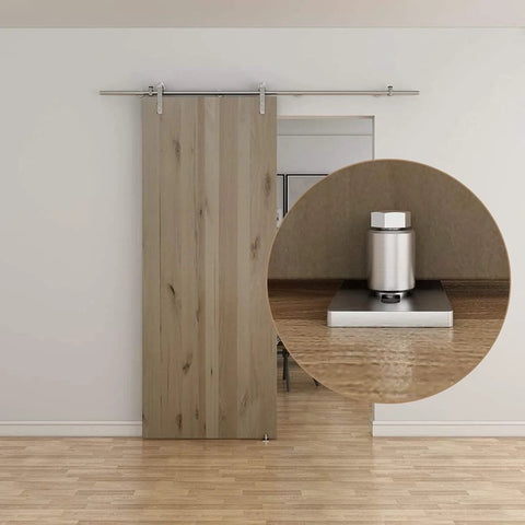 Stainless Steel Sliding Door Guides Floor Mount With Adjustable Rollers, Wall Mounted Floor Guide For Doors Up To 2.125 Inches Thick