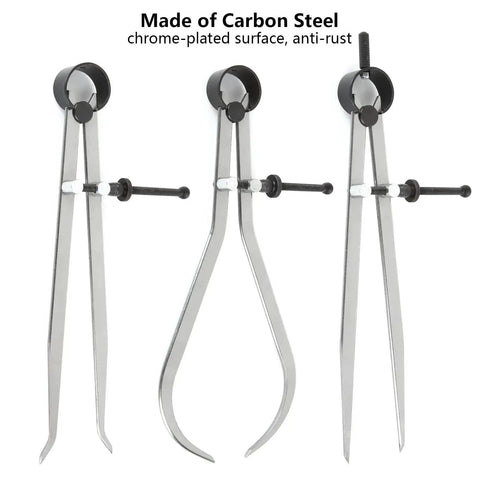 Pro Grade 8 Inch Spring Caliper Set For Woodworking Carbon Steel Outside Caliper Inside Caliper And Divider 3 Piece