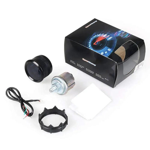 Unboxed Digital 52mm Oil Pressure Gauge 0 to 150 PSI for Car Dash 12V DC with Black Housing and Blue LED Display Components