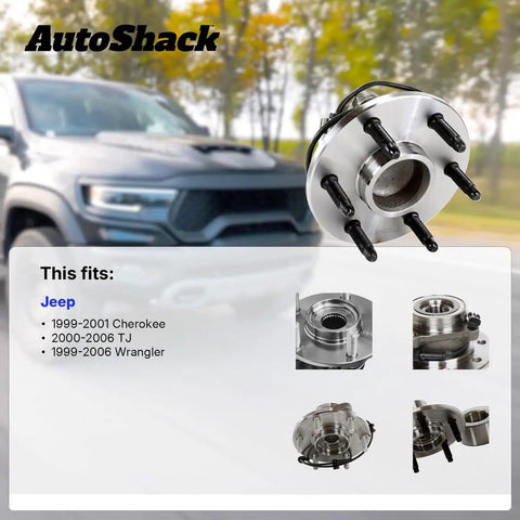 Front Wheel Hub Bearing Assemblies Left And Right Without ABS Replacement For 2000 To 2006 Jeep TJ And 1999 To 2006 Wrangler