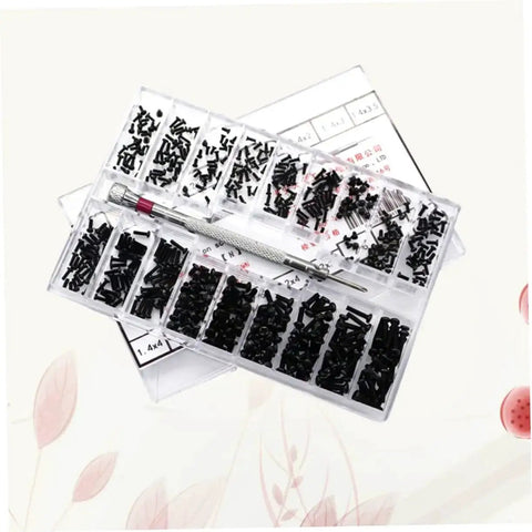 Miniature Screw Set With Transparent Storage Case For Easy Access For DIY Repairs And Assembly, assorted screws in case