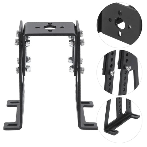 Lightweight Aluminum RC Motor Mounting Bracket for Small Model Aircraft Removable Bracket Stand, black alloy, multiple views