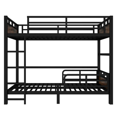 Heavy Duty Full Over Full Bunk Bed With Headboard And Full Length Guardrails Convertible Metal Bunk Bed That Turns Into Loft Bed