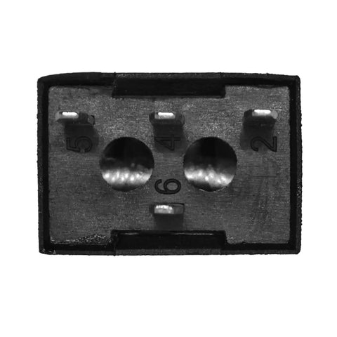 Close-up of the 4-pin connector on the 4-Pin Headlight Relay for GM Vehicles, compatible with Chevrolet, Buick, GMC, Cadillac models.